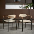 thumbnail image 1 of Weston Home Yuma Mid-Century Modern Dining Chair with Two-Tone Amber Dust & Black Finish, Light Beige (Set of 2), 1 of 7