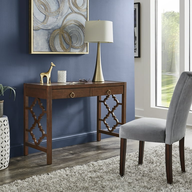 Weston Home Zaylee 2 Drawer Writing Desk Espresso Finish