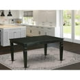 thumbnail image 1 of East West Furniture Weston Rectangular Dining Table - Linen White Finish, 18" Butterfly Leaf - Kitchen Table-Finish:Black, 1 of 4