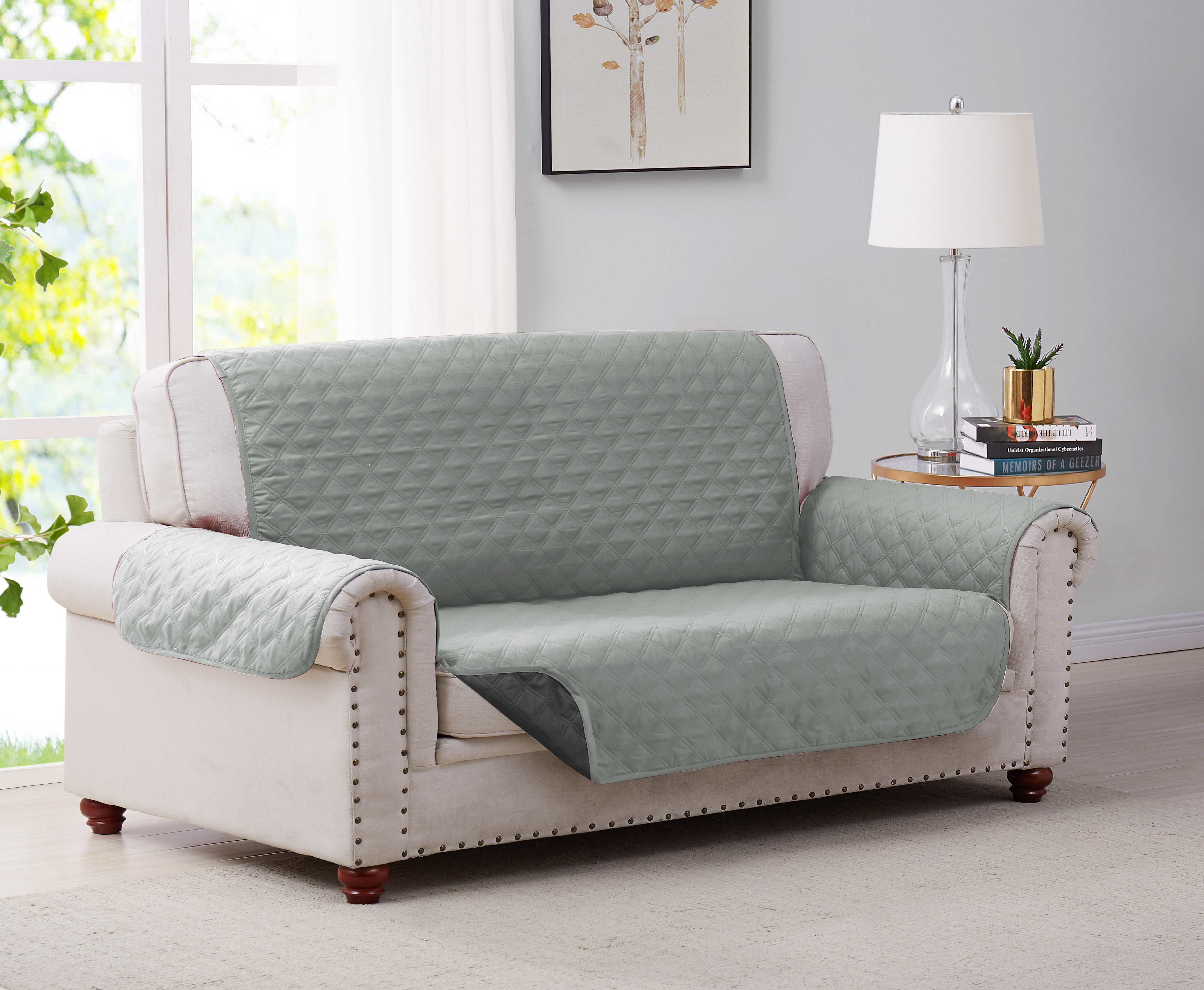 Weston Solid Furniture Protector Sofa Grey/Black