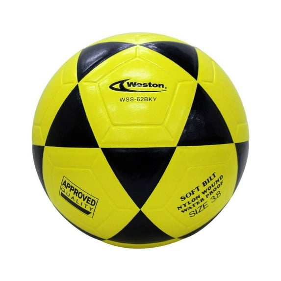 Weston WSS62 Indoor Soccer Futsal Official Size 3.8 Yellow Black