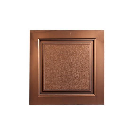 Westport 2 ft. x 2 ft. Drop-in or Glue-Up Vinyl Ceiling Tile in Antique Bronze - Box of 10