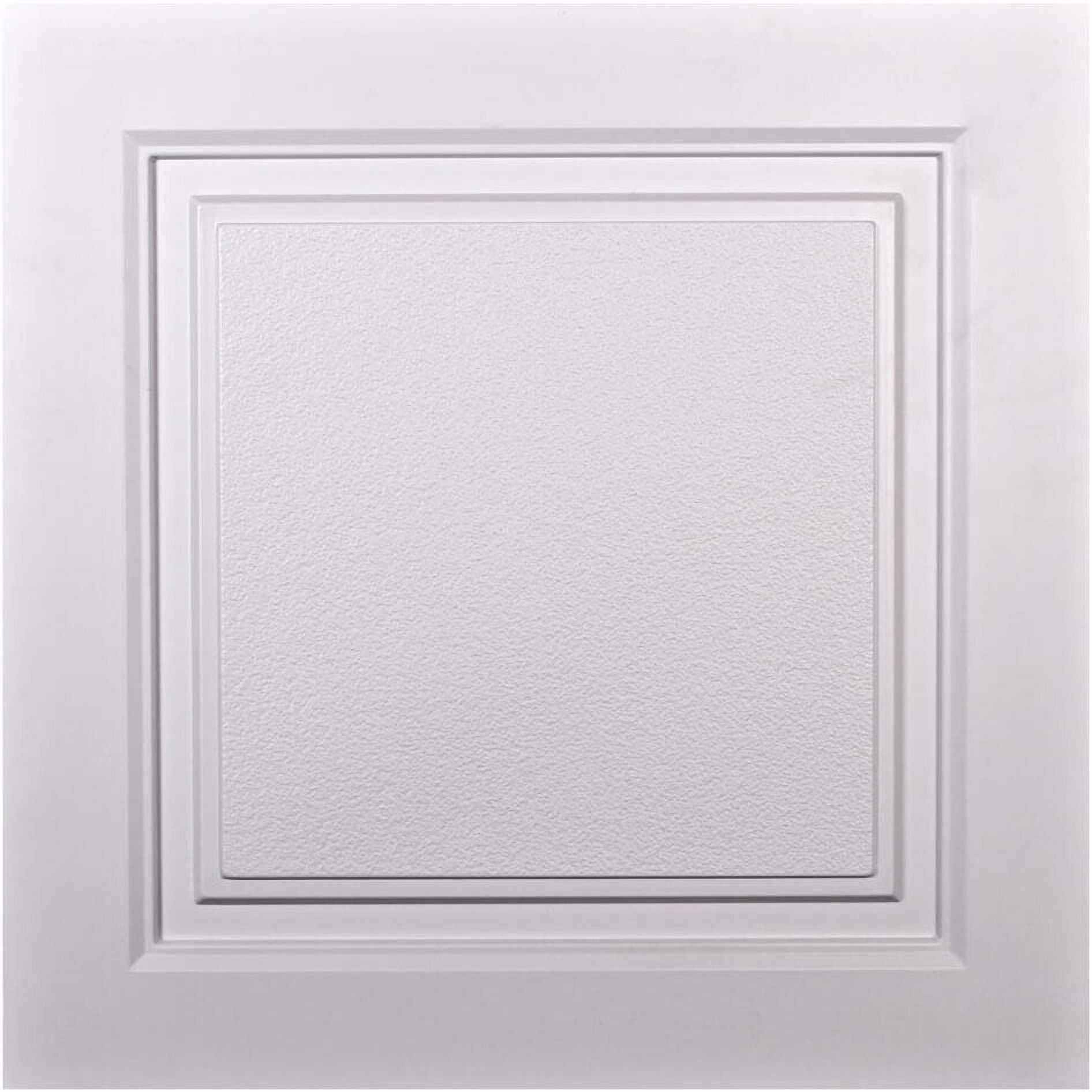 Westport 24'' x 24'' White Vinyl Coffered Ceiling Tile
