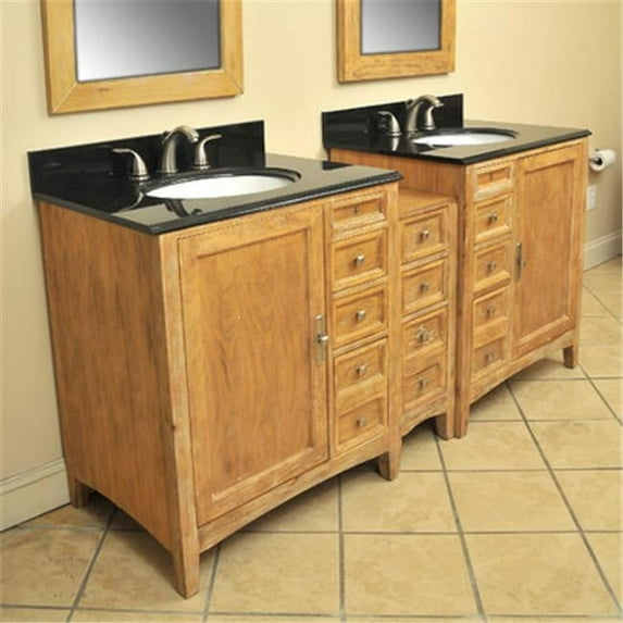Westport Bay 2240-9008-MBLO 61 in. Double Basin Vanity in Oak Glaze Finish - Linen- Oval