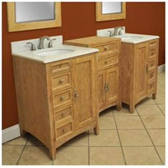 Westport Bay 2240-9051-MBLO 122 in. Double Basin Vanity in Oak Glaze Finish - Midnight Black- Linen Oval