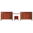 thumbnail image 1 of Westport Bay 2250-9071-TYWO 36 In. Adjustable Makeup Table With 133 In. Double Basin Vanity - Warm Cherry Finish, 1 of 2