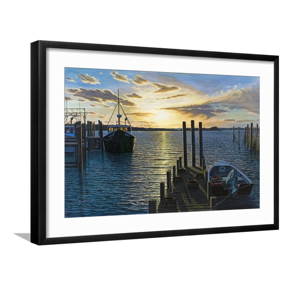 Art.com Westport Harbor, MA Giclee Print by Bruce Dumas, Black Frame Wall Art, 29" x 21"
