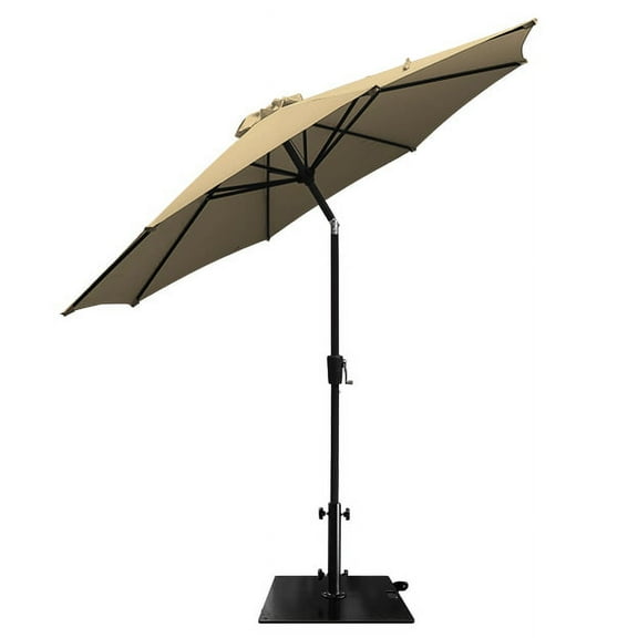 Westshade Bali Umbrella, Crank Opening and Tilt System, Steel Frame - 9ft (Khaki)