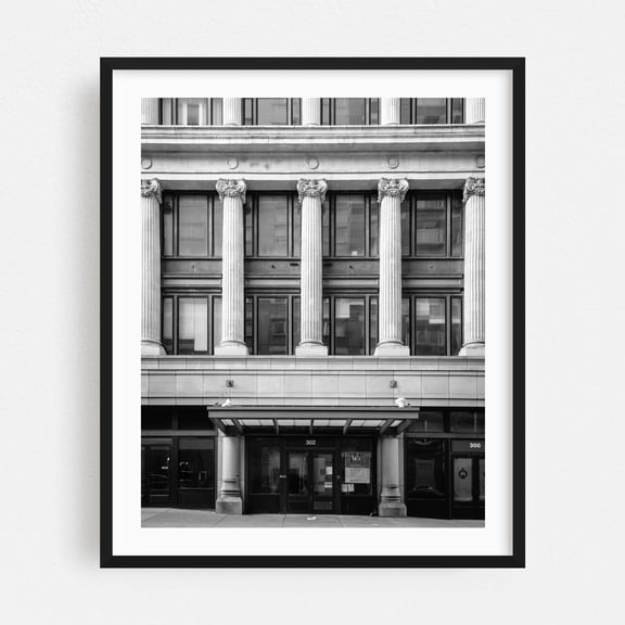 Westside Architectural B&W - Baltimore Maryland Photography Black Framed Wall Art Print 16 x 20 inches