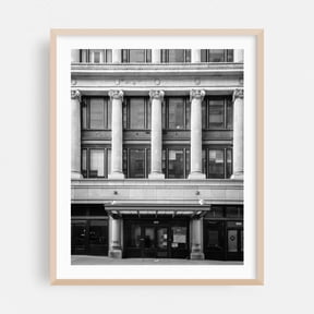 Westside Architectural B&W - Baltimore Maryland Photography Oak Framed Wall Art Print 16 x 20 inches