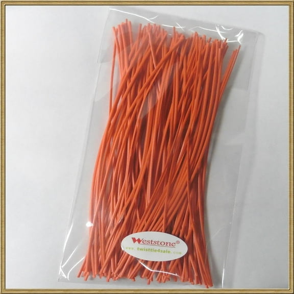 Weststone 1000pcs 7" (18cm) Plastic Orange Twist Ties - Oval