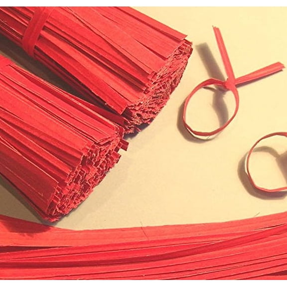Weststone - 100pcs 11" x 5/32" (4mm)Paper Red Twist Ties