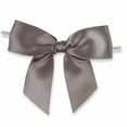 thumbnail image 1 of Weststone 50pcs Satin Grey Bows 3 1/2" Span x 2" Tail, Ribbon Width 1", Pre-Tied Bows or Self-Adhesive Bows, 1 of 2