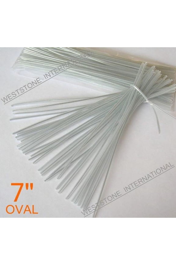 Brand - 1000pcs Plastic twist ties, 7"(180mm)x 1/16"(2mm), Clear Oval, Re-Usable, Moisture resistant
