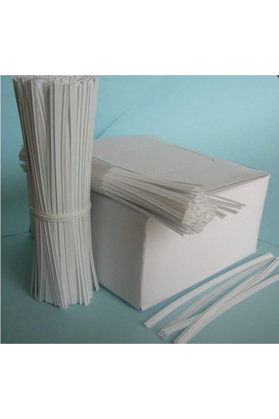 Brand - 1000pcs Plastic twist ties, 7"(180mm)x 5/32"(4mm), White Flat, Re-Usable, Moisture resistant
