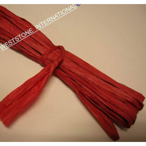 Weststone - Paper Raffia Red 100 Ft (30 M), 5pcs x 20FT for DIY Craft Gift Box Packing