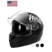 Westt Full Face Helmet - Street Bike Helmet with Dual Visor DOT Approved - Motorcycle Helmets for Men Women Adults Compact Lightweight Storm X Black L (22.44-22.84 in)