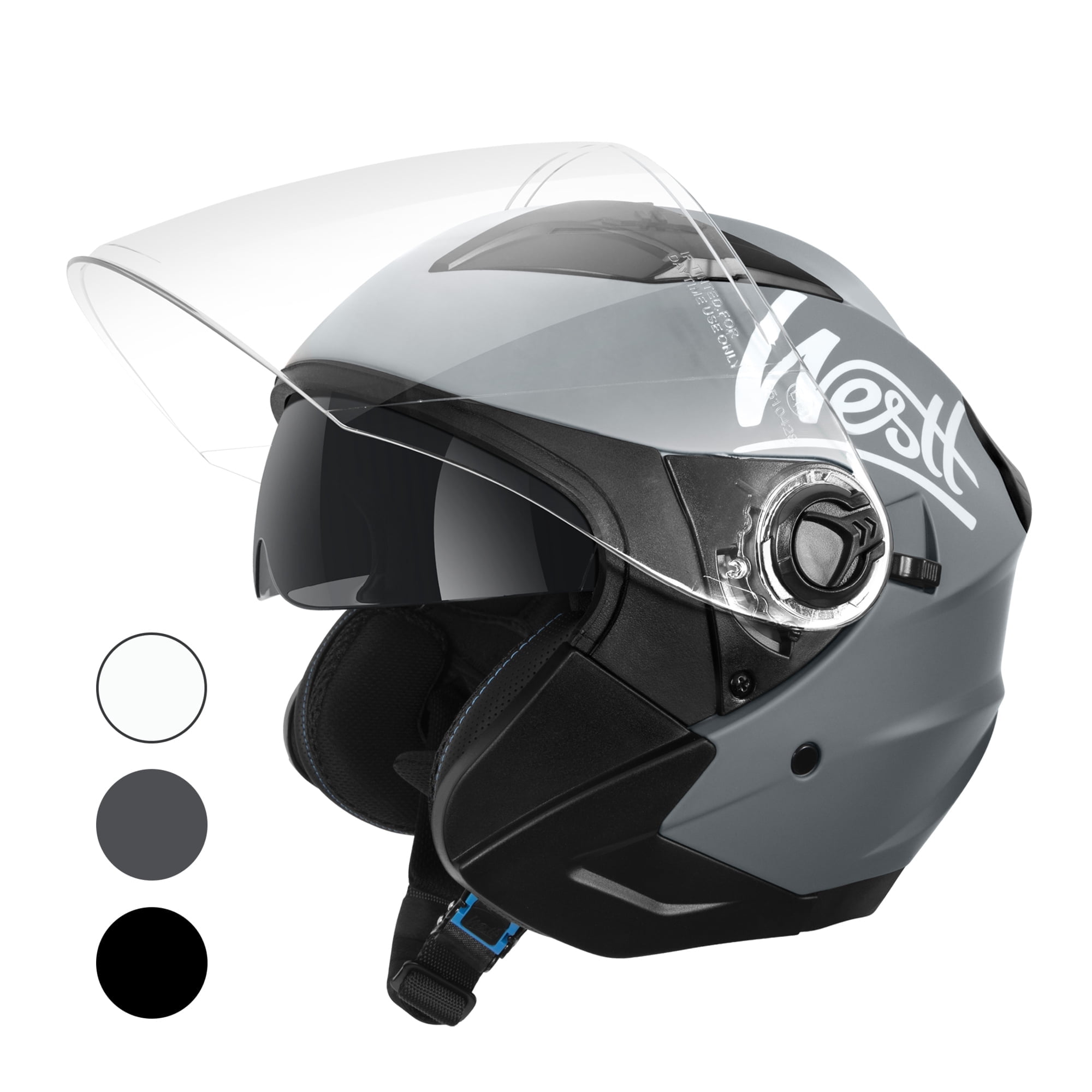 Westt Helmets for Adults Open Face Helmet with Dual Sun Visor