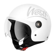 Westt L White ABS Half Helmet, DOT Approved, with Additional Padding