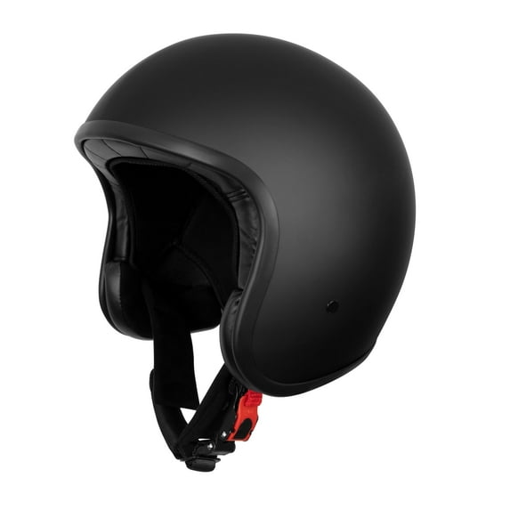 Westt Open Face Jet Black Retro Vintage DOT Certified M Men Women Helmet