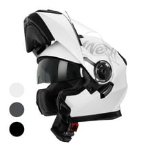 Westt Open Face Motorcycle Helmet - Motocross Helmet Liftable Chin & Dual Visor - ATV Helmets for Adults Motorcycle DOT Approved(L/White Torque X)