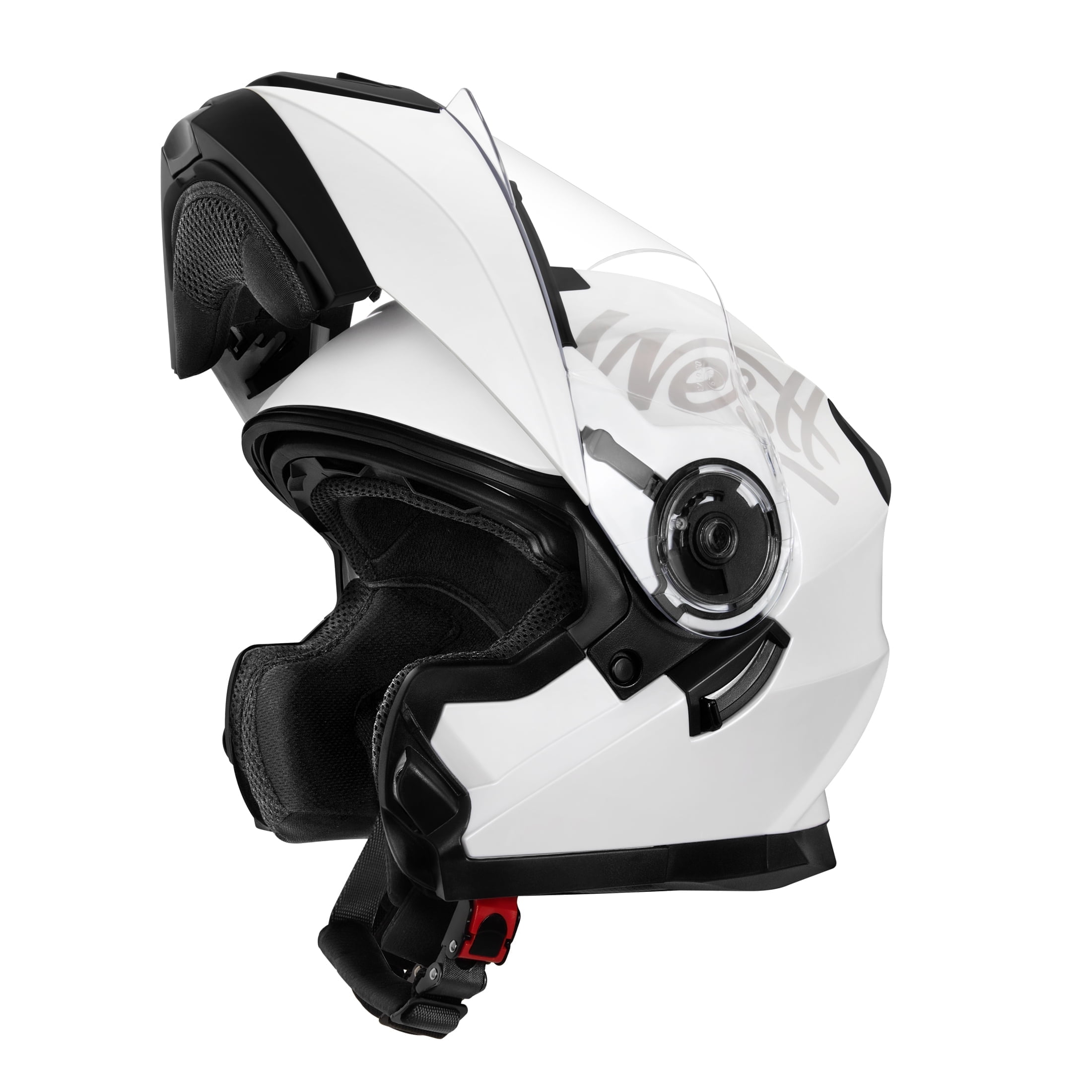 Westt Open Face Motorcycle Helmet - Motocross Helmet Liftable Chin & Dual Visor - ATV Helmets for Adults Motorcycle DOT Approved(M/White Torque X)