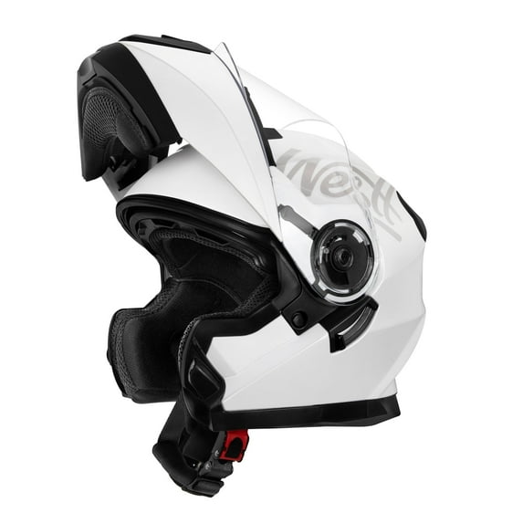Westt Torque X Motorcycle Helmet - Modular Helmet Street Legal Motorcycle DOT Approved for Moped Motor Helmet (White, S)