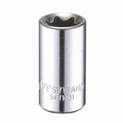 Westward 1/4 in Drive TorxR Socket SAE E-10 Tip, 1 7/32 in L 54TN31