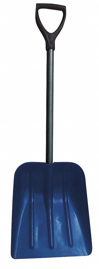 Blue Polypropylene Snow Shovel with Steel Handle and D-Grip