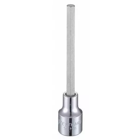 Westward 54Tm86 1/2 In Drive Hex Socket Bit Sae 5/16 In Tip, 5 1/4 In L