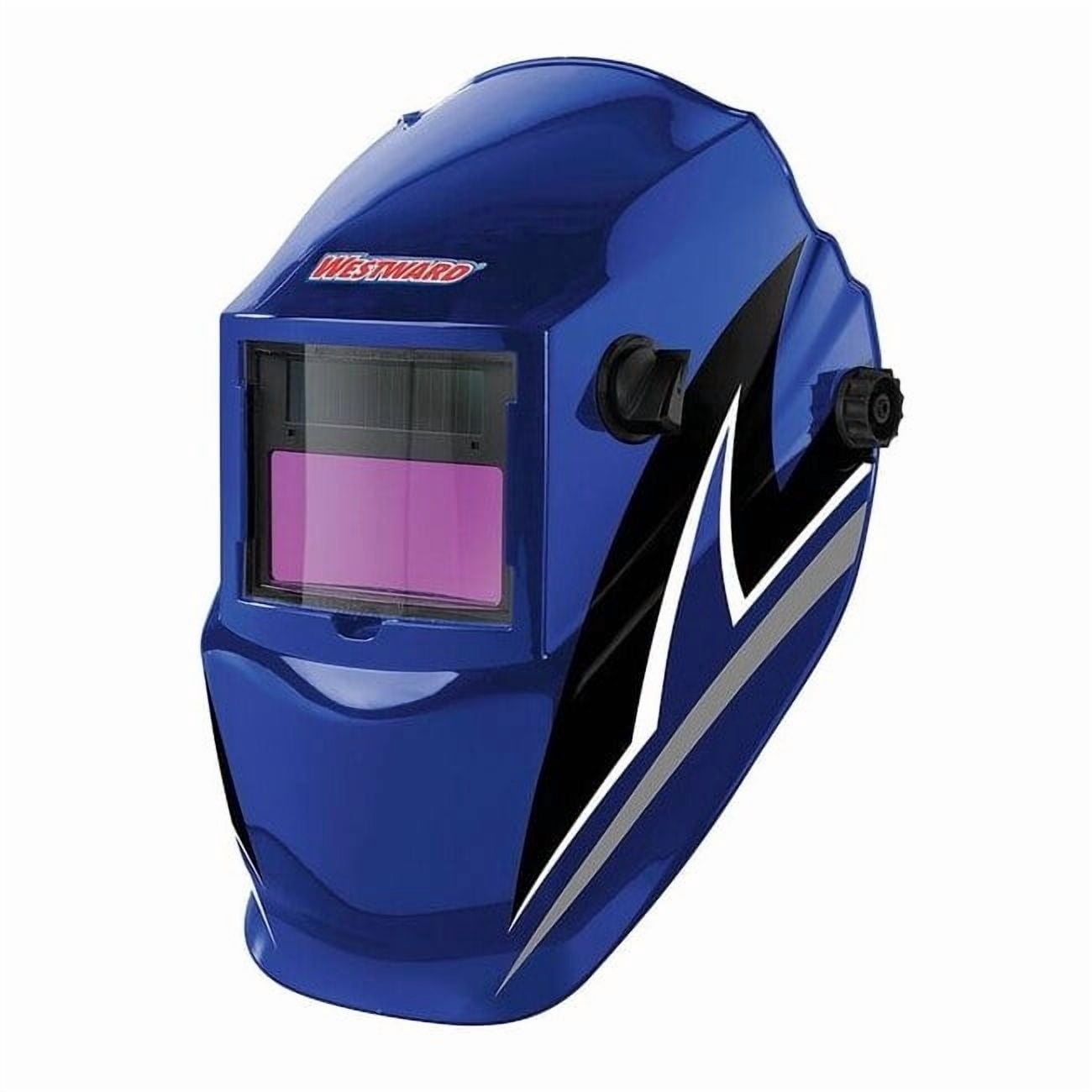 Westward Auto Dark Welding Helmet, Shade 4, 9-13, Black/Blue/White 22XX46