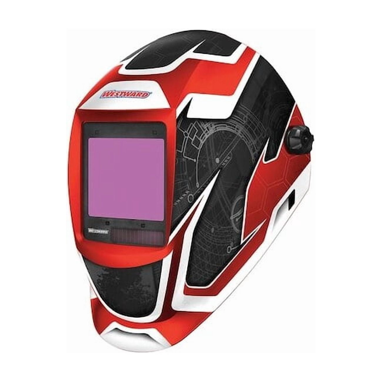 Westward Auto Dark Welding Helmet, Shade 6-9/9-13, Black/Red/White 44R229