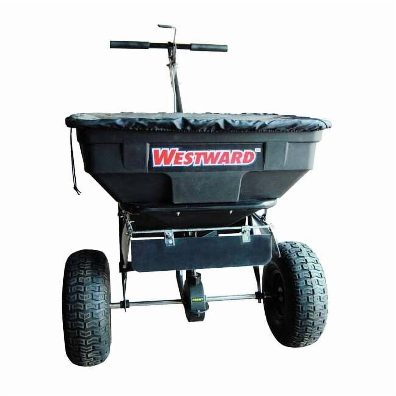 Westward Broadcast Spreader, Manual Walk-Behind, 125 lb Capacity