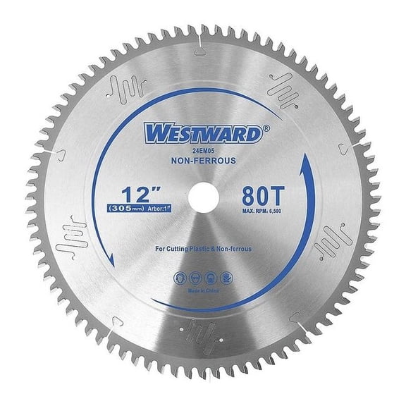 Westward 12",80-Teeth Circular Saw Blade 24EM05