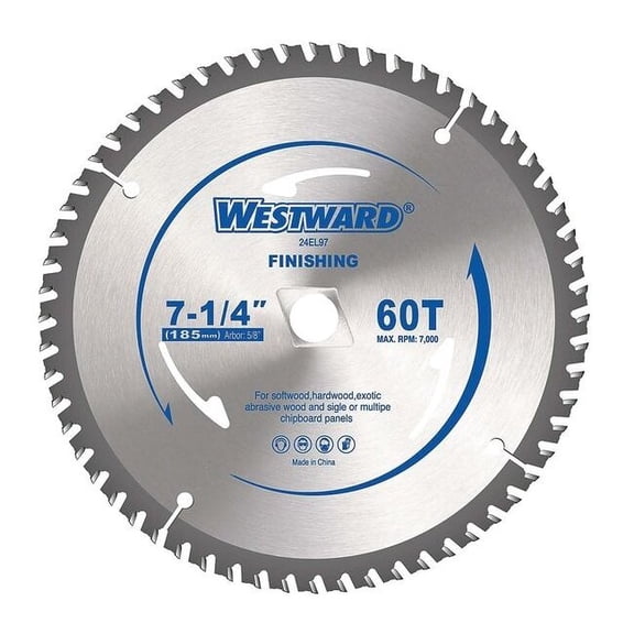 Westward 7-1/4",60-Teeth Circular Saw Blade 24EL97