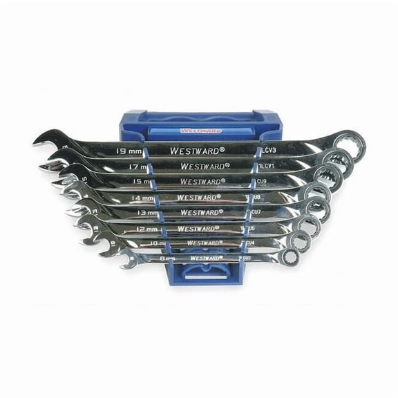 Westward Ratcheting Wrench Set,Pieces 8 1LCD3