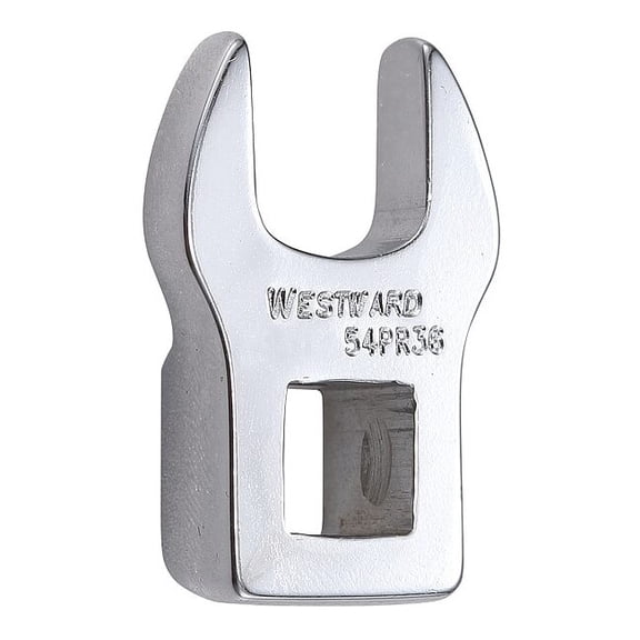 3/8" Drive, SAE 1/2" Crowfoot Socket Wrench, Open End Head, Chrome Finish