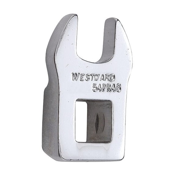 Westward 3/8" Drive, Metric Crowfoot Socket Wrench Open End, Chrome 54PR46