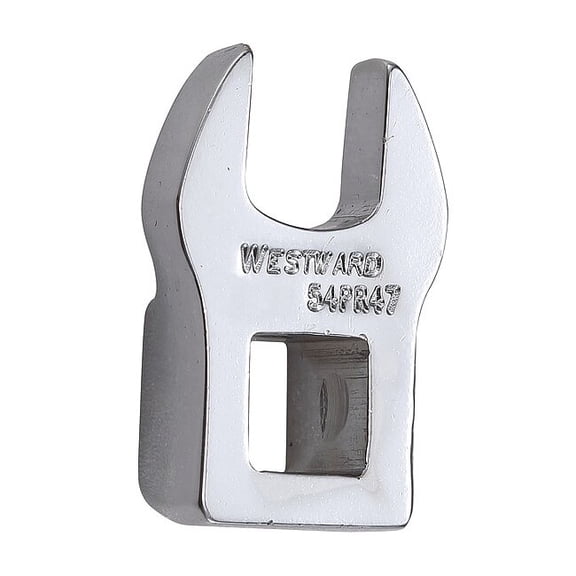 Westward 3/8" Drive, Metric Crowfoot Socket Wrench Open End, Chrome 54PR47