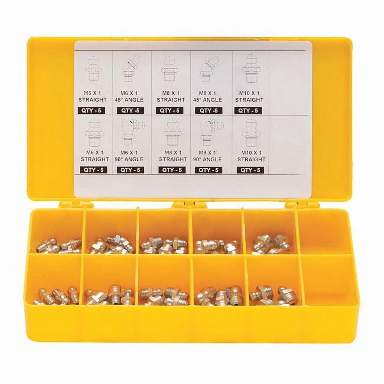 Westward Grease Fitting Kit,Metric Tapered,PK50 52NZ93