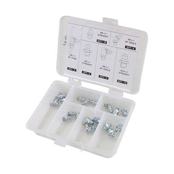 Westward Grease Fitting Kit,No. Pieces 44,PK44 52NZ88