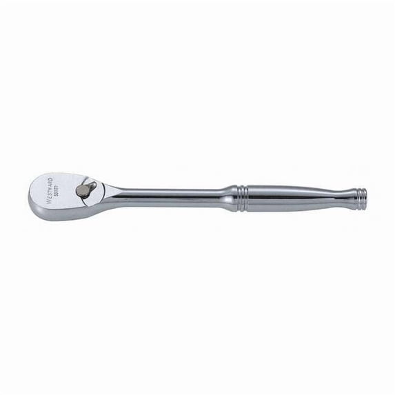 Westward 3/8" Drive 84 Geared Teeth Pear Hand Ratchet, Chrome 53YV77