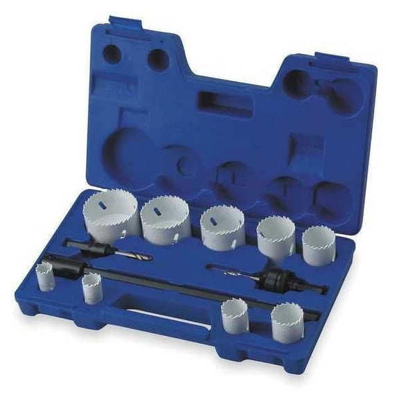 Westward Hole Saw Kit,12pcs,Sizes:0.75"-2.5" 1VXK3