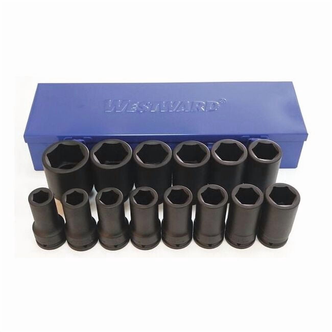 Westward 3/4" Drive Impact Socket Set, SAE, 14 pcs 35HU98