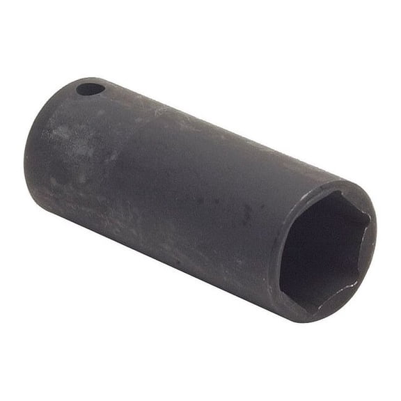 WESTWARD 1/2 in Drive Impact Socket Deep Socket, Black Oxide, Steel,19 mm