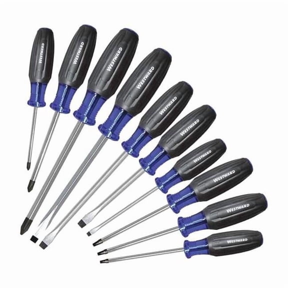 Westward Mag Tip Screwdriver Set, NmPcs10 401L82