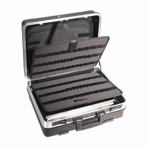 WESTWARD Tool Case, Plastic, Black, 16-1/2 in W x 8 in D x 19-3/4 in H