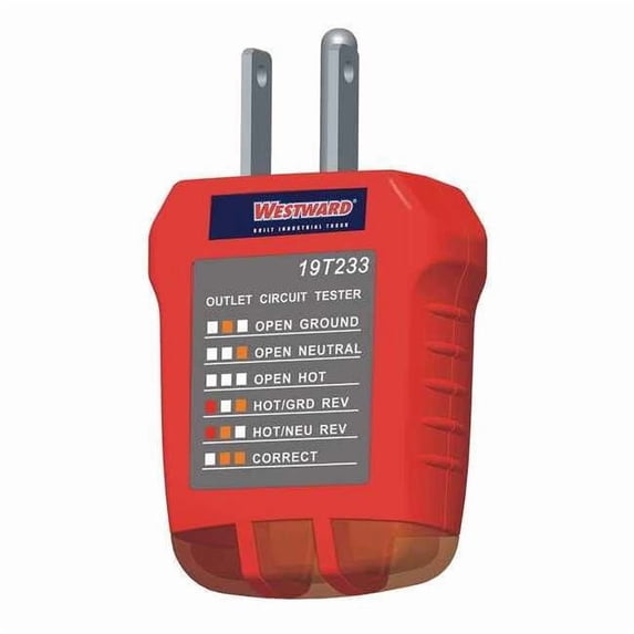 Receptacle Tester,110 to 125VAC 19T233