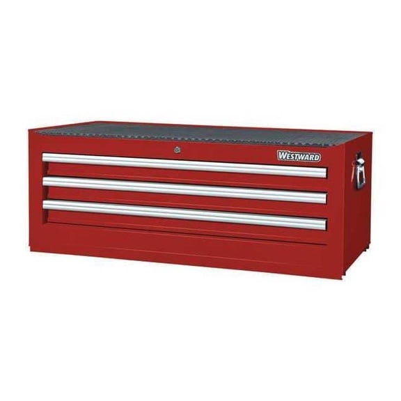 WESTWARD Intermediate Chest, 3-Drawers, Powder Coated Red, 42" W x 19" D x 16" H