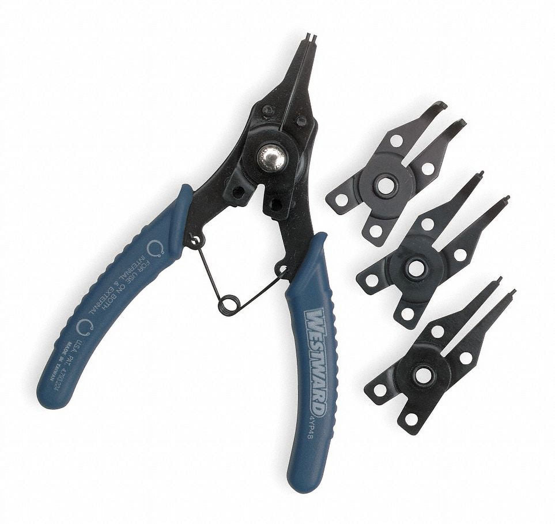 Westward Retaining Ring Plier Set,45,90 Deg,4 pc 4YP48